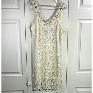 Pearl Georgina Chapman of Marchesa Beautiful Lace Dress in Cream Sz 12 pearls